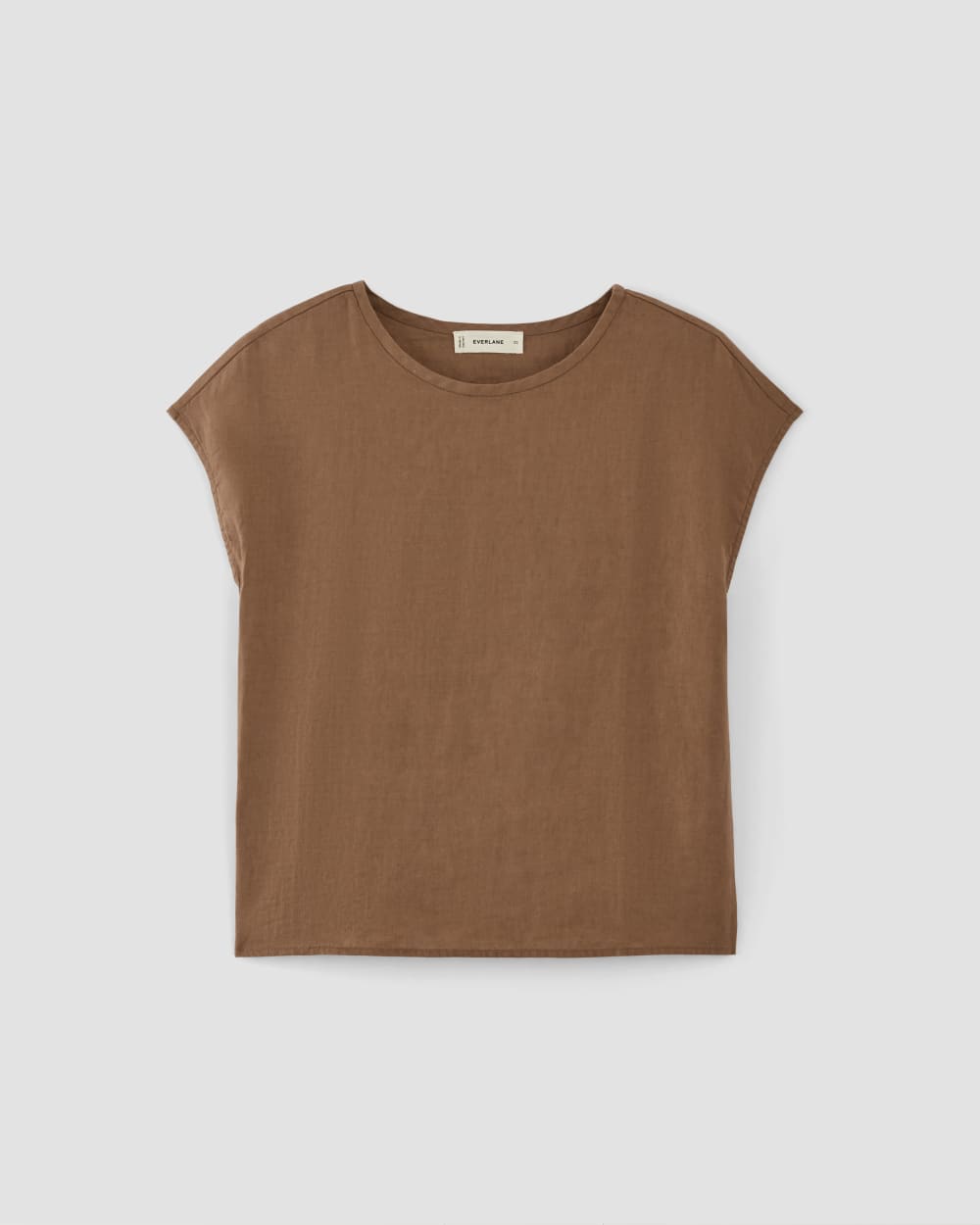 The Muscle Top in Linen | Carob Brown