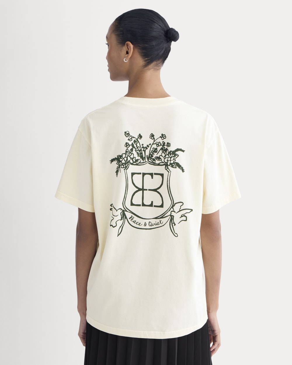 Everlane x Peace and Quiet Crest Graphic Tee | Bone