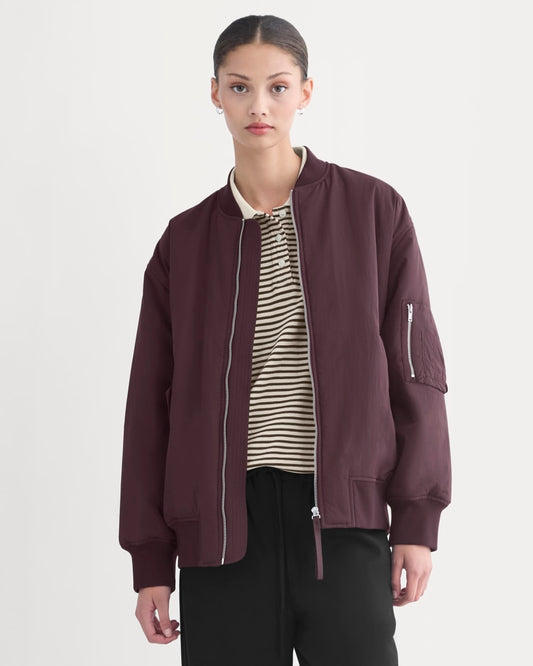 Renew Oversized Puffer Bomber | Deep Plum