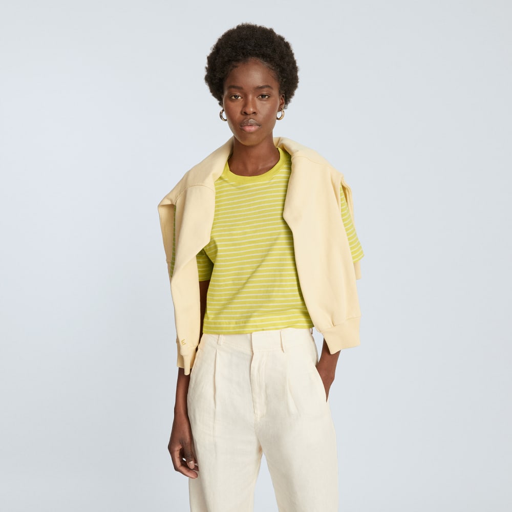 The Organic Cotton Cropped Tee | Acacia / Tan