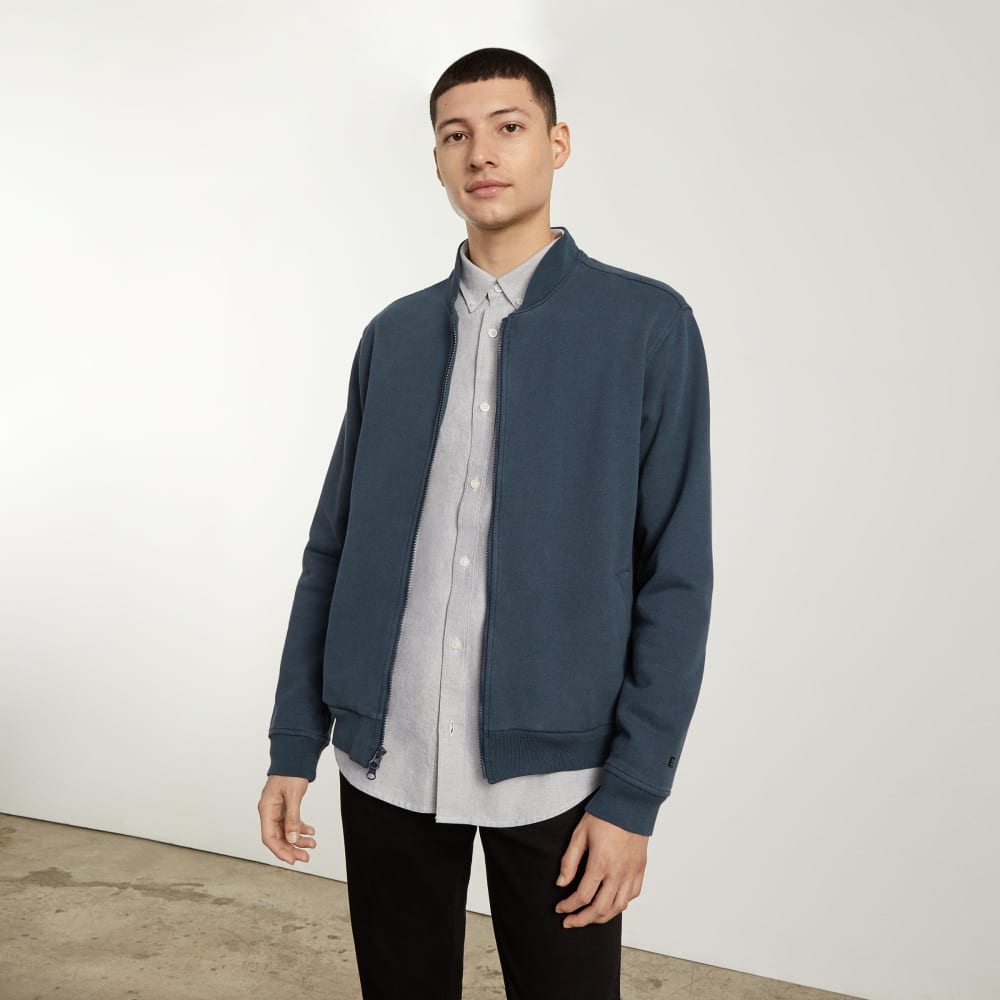 The Track Bomber Jacket | Kingfisher Blue