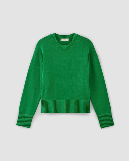 The Boxy Sweater in Everyday Cotton | Grass Green