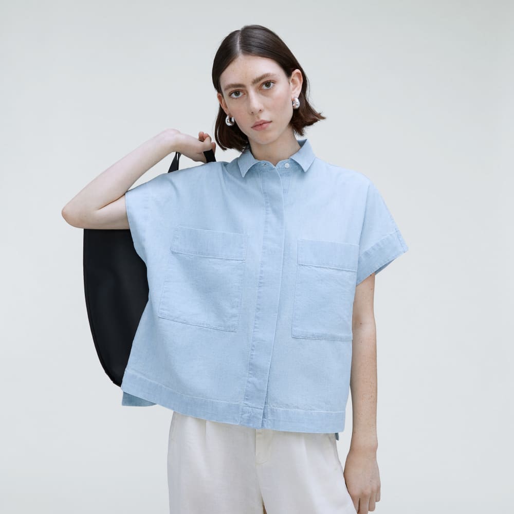 The Short-Sleeve Box Shirt | Icy Blue