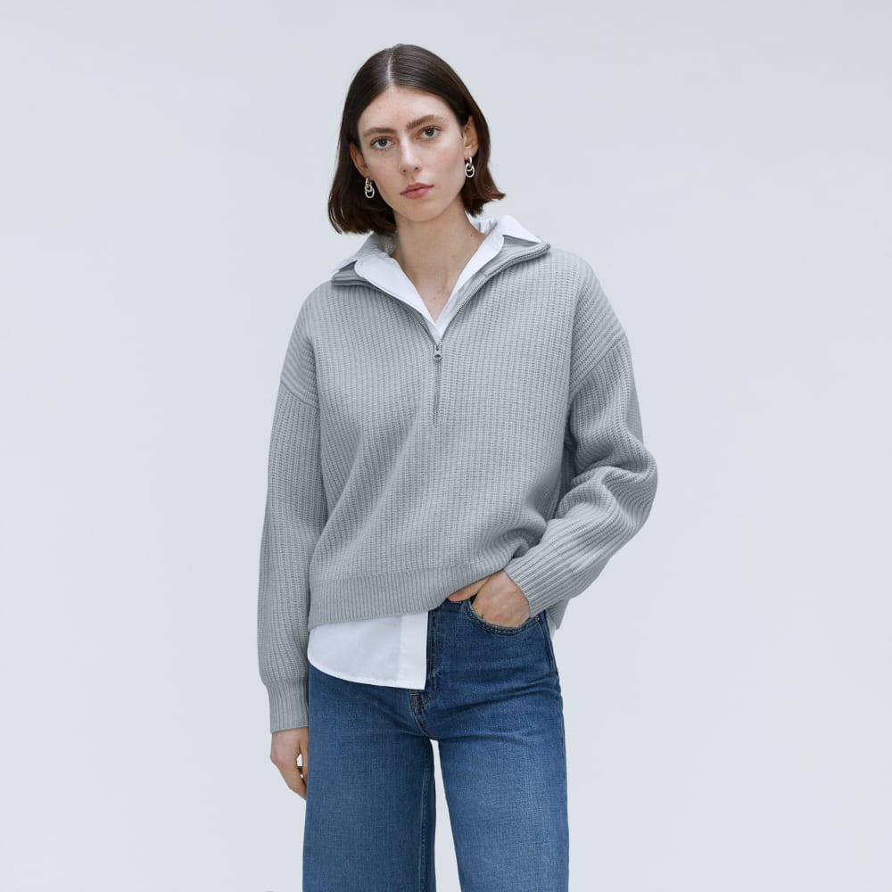 The Half-Zip Sweater in Luxe Merino | Sky