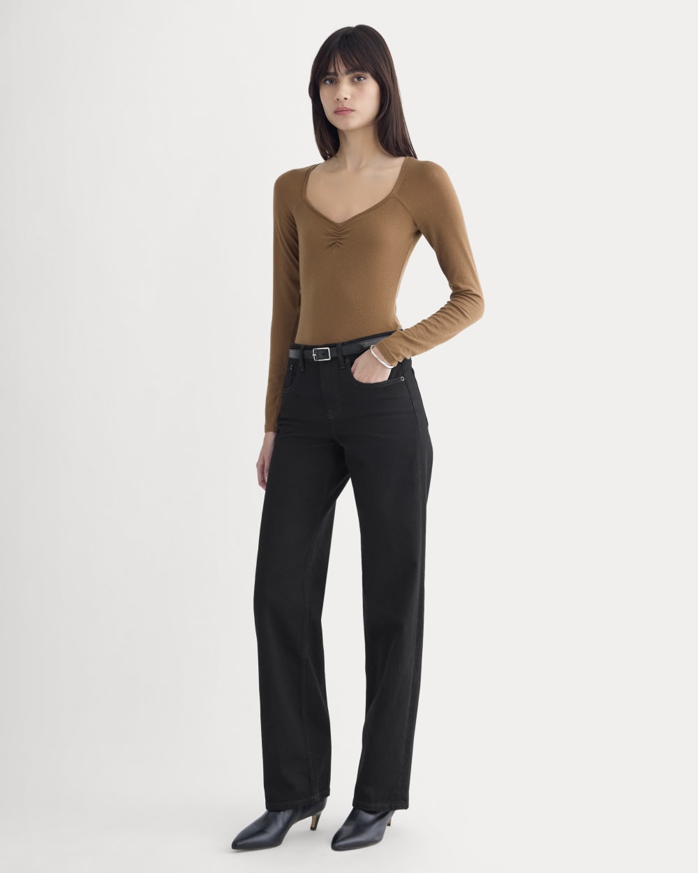 Sweetheart-Neck Top in Butterluxe | Toffee
