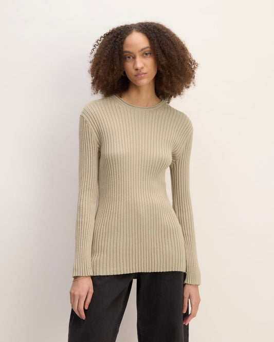 The Cotton Rib Crew | Trench Coat Khaki