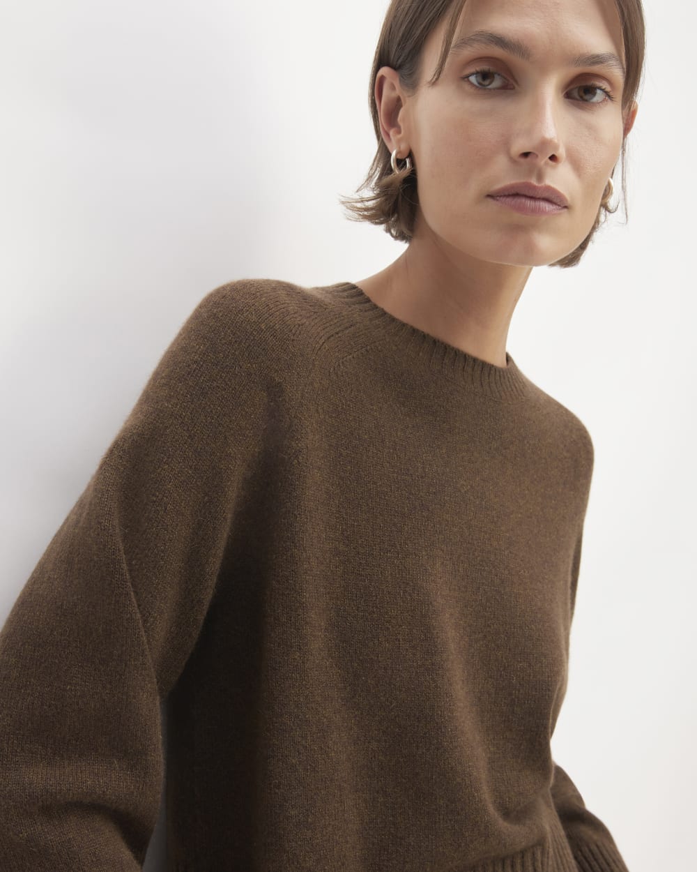 The Boxy Crew in Cashmere | Heather Cocoa
