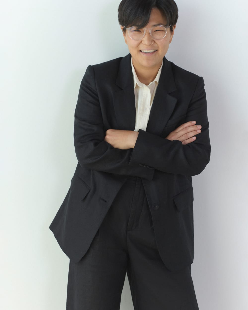 The Oversized Blazer in Linen | Black