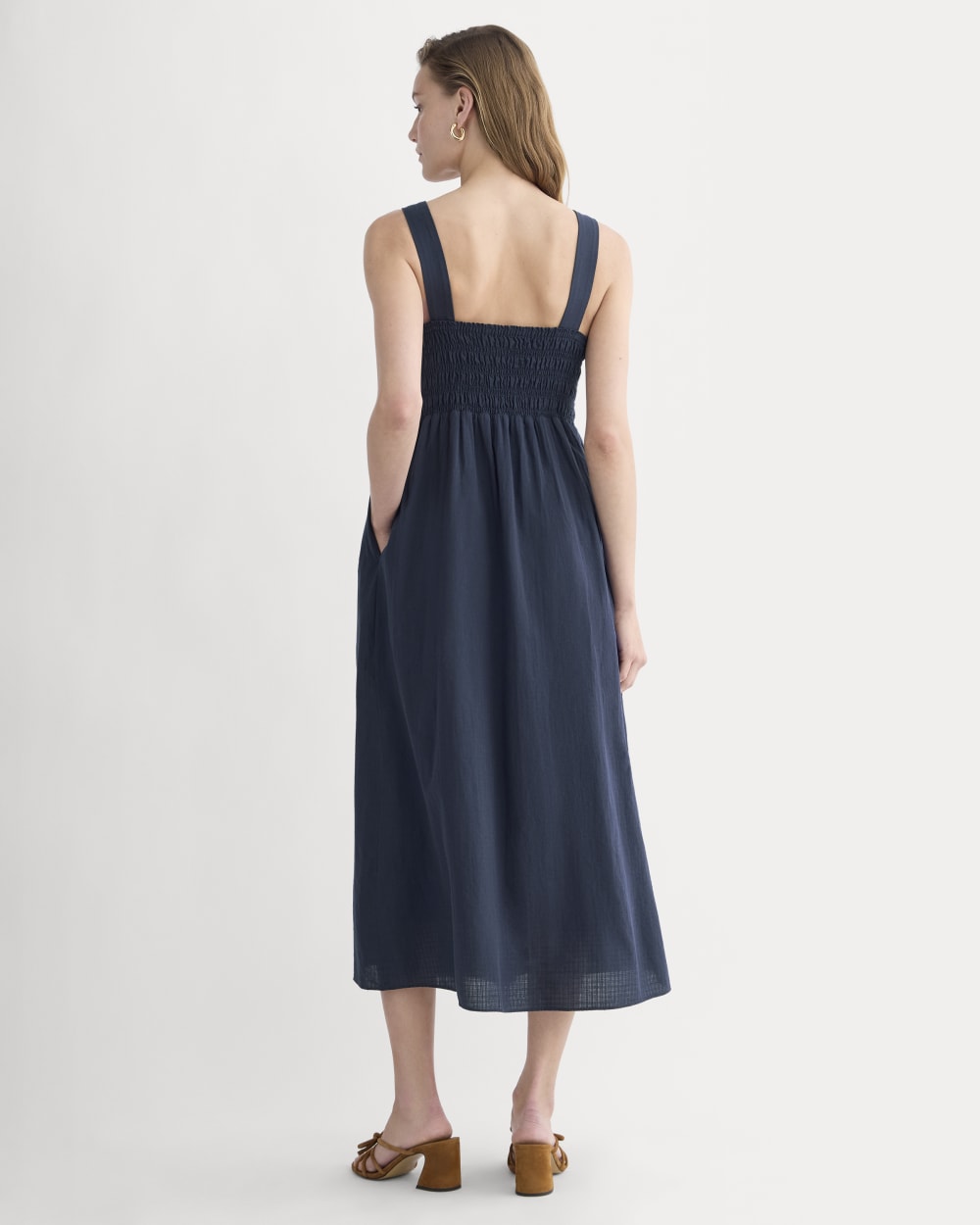 The Gauze Smock Dress | Navy