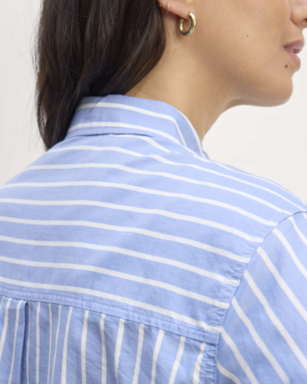 The Way-Short Shirt in Silky Cotton | Mariner Blue / White