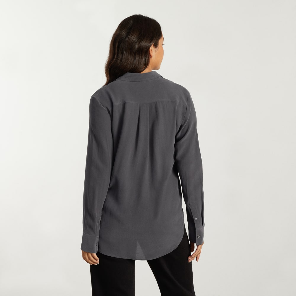 The Must-Have Shirt in Washable Silk | Slate Grey