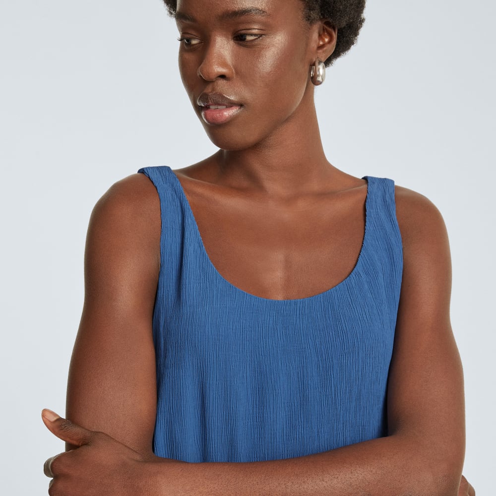 The Naia™ Ripple Tank Dress | Deep Blue
