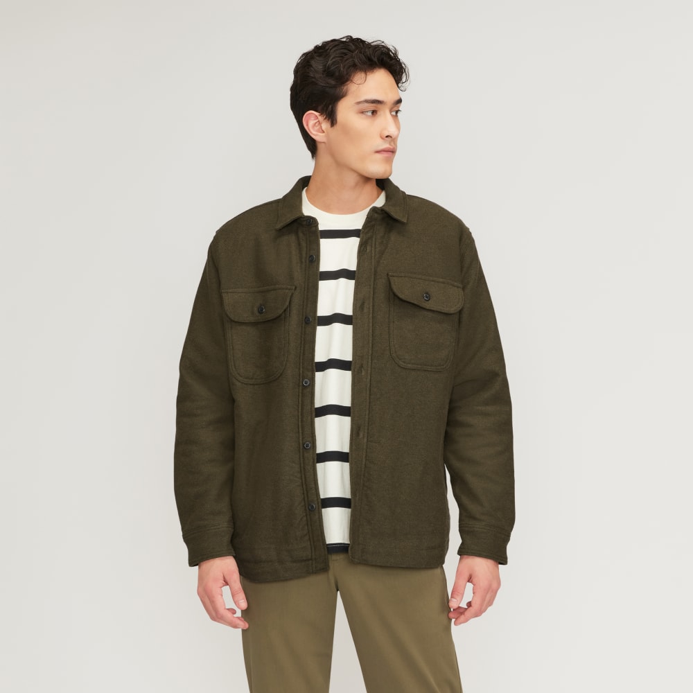 The ReNew Fleece-Lined Heavyweight Overshirt | Heathered Green
