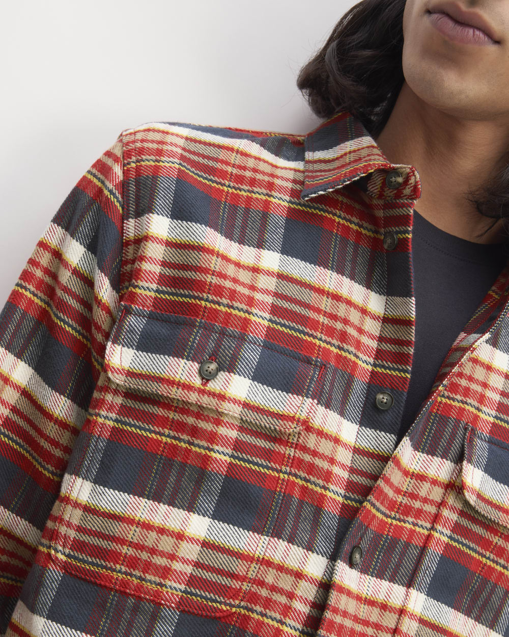The Heavyweight Overshirt | Uniform | True Navy / Haute Red / Honey