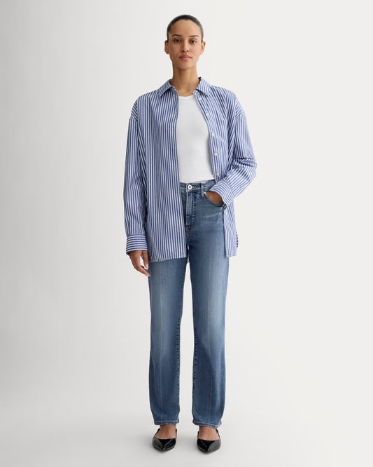 The High-Key Stovepipe Jean | Mid Indigo