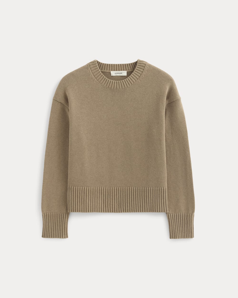 The Boxy Sweater in Everyday Cotton | Dark Heathered Camel