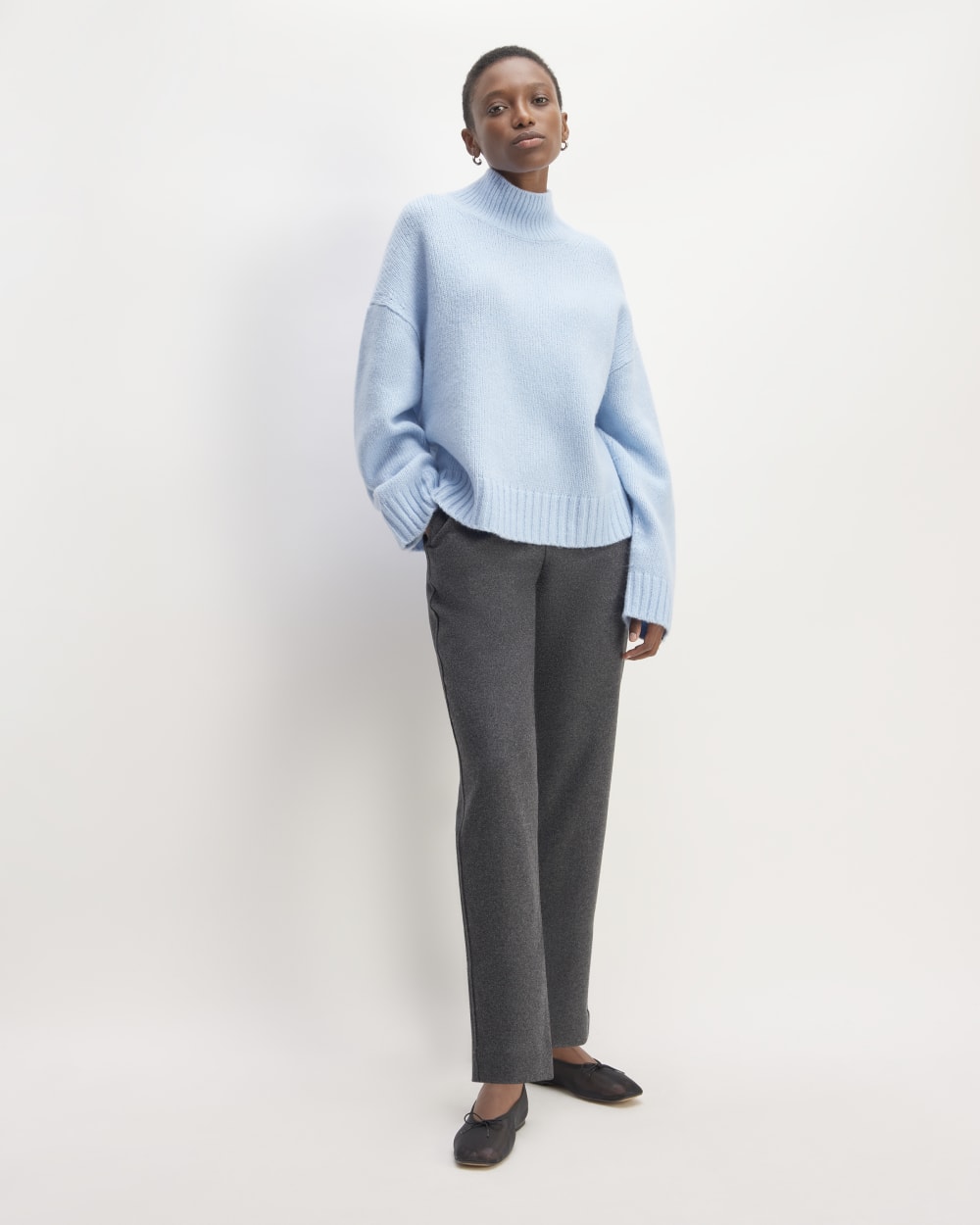 The Cloud Oversized Turtleneck | Chambray Blue