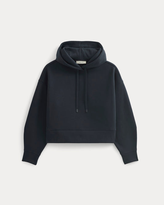 Cropped Luxe Fleece Hoodie | Navy
