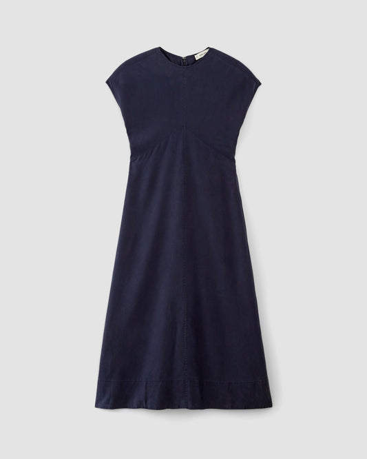The TENCEL™ Short-Sleeve Midi Dress | Navy