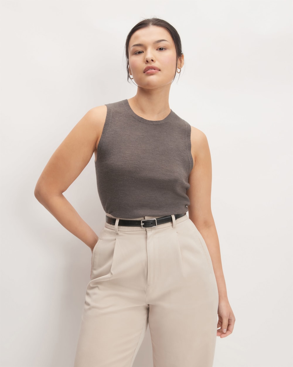 The Tank in Ultrasoft Merino | Heather Cocoa