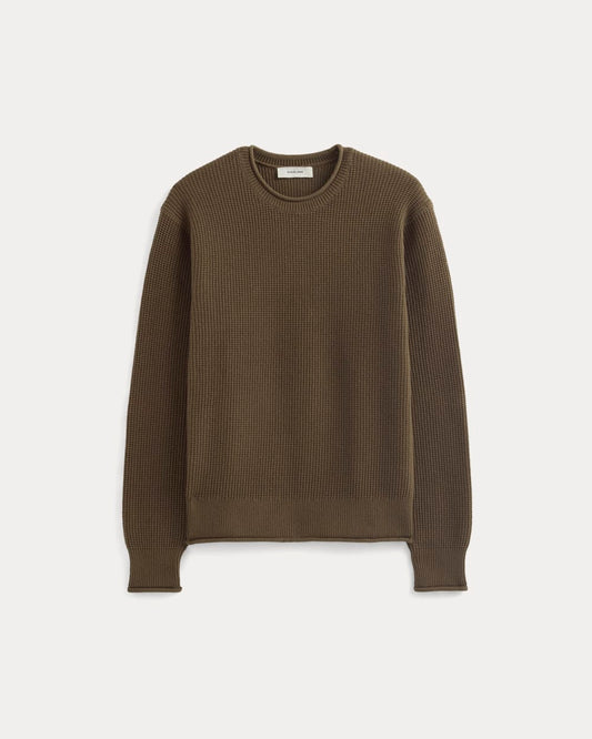 Waffle Rollneck Crew in Everyday Cotton | Cocoa