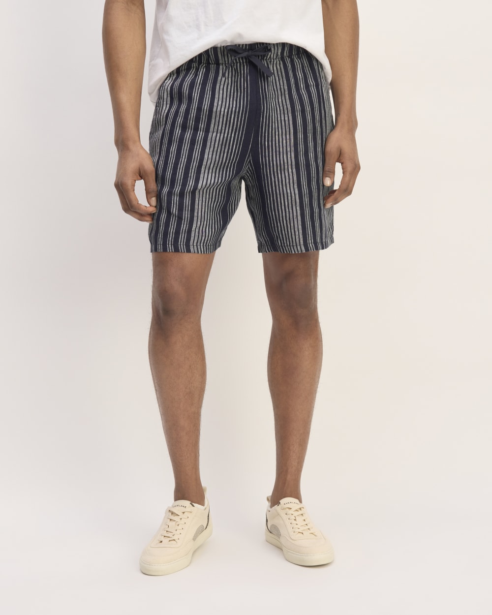 The Linen Easy Short | Navy / Bone