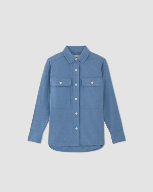 The Classic Cotton Flannel Shirt | Heathered Heritage Blue