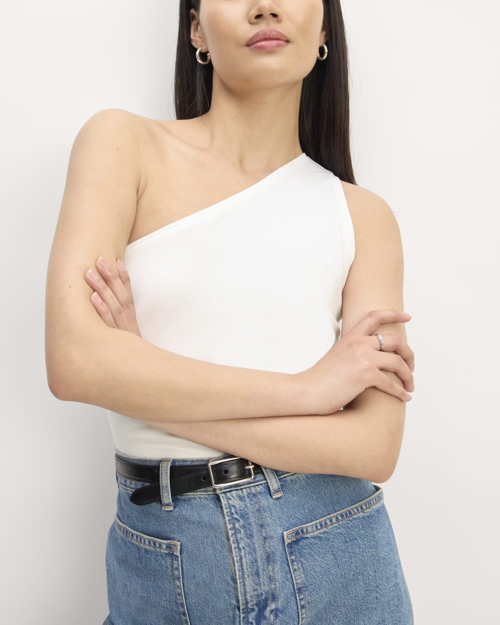 The Form One-Shoulder Tank | White