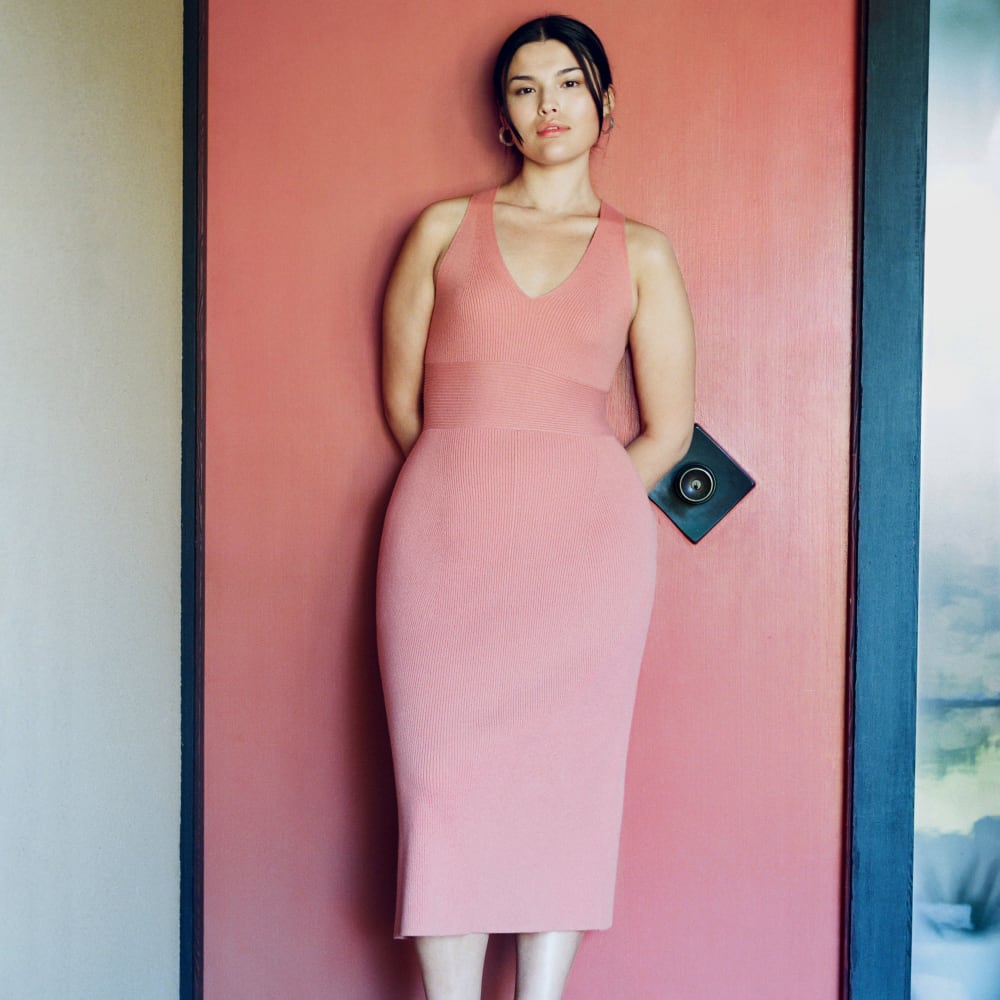 The Ribbed Cotton Cross-Back Dress | Tawny Pink