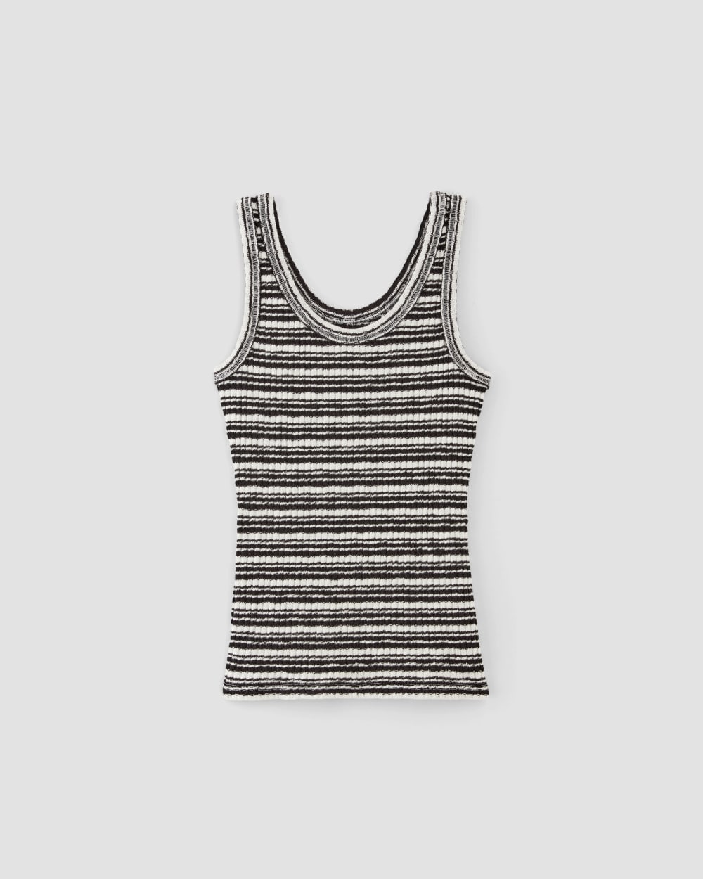The Cozy Rib Tank | Bone / Black