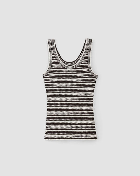 The Cozy Rib Tank | Bone / Black