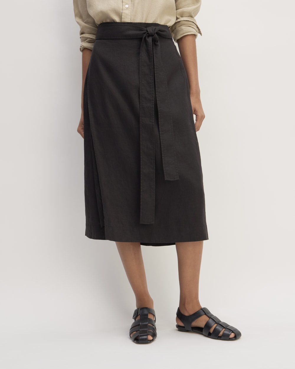 The Linen Wrap Skirt | Black