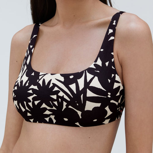 The Square-Neck Bikini Top | Black / Canvas Floral