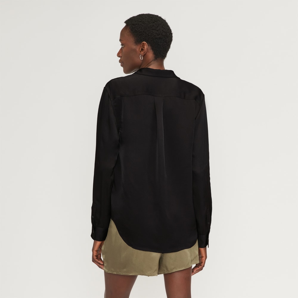 The Satin Relaxed Shirt | Black