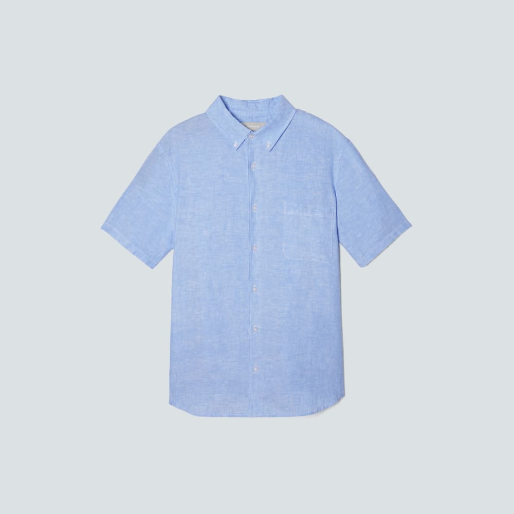 The Classic Short-Sleeve Shirt in Linen | Light Blue