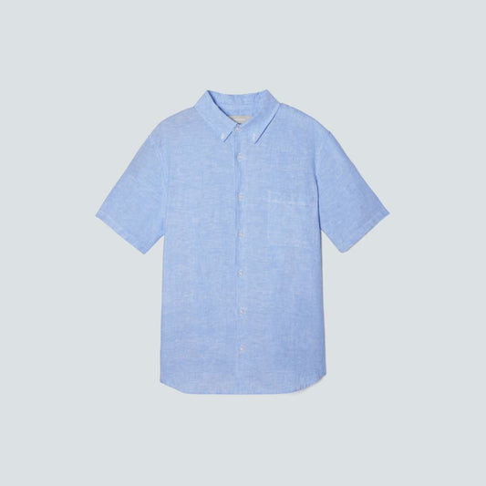 The Classic Short-Sleeve Shirt in Linen | Light Blue