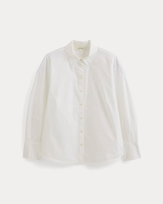 Lantern-Sleeve Shirt in Lightweight Cotton | White