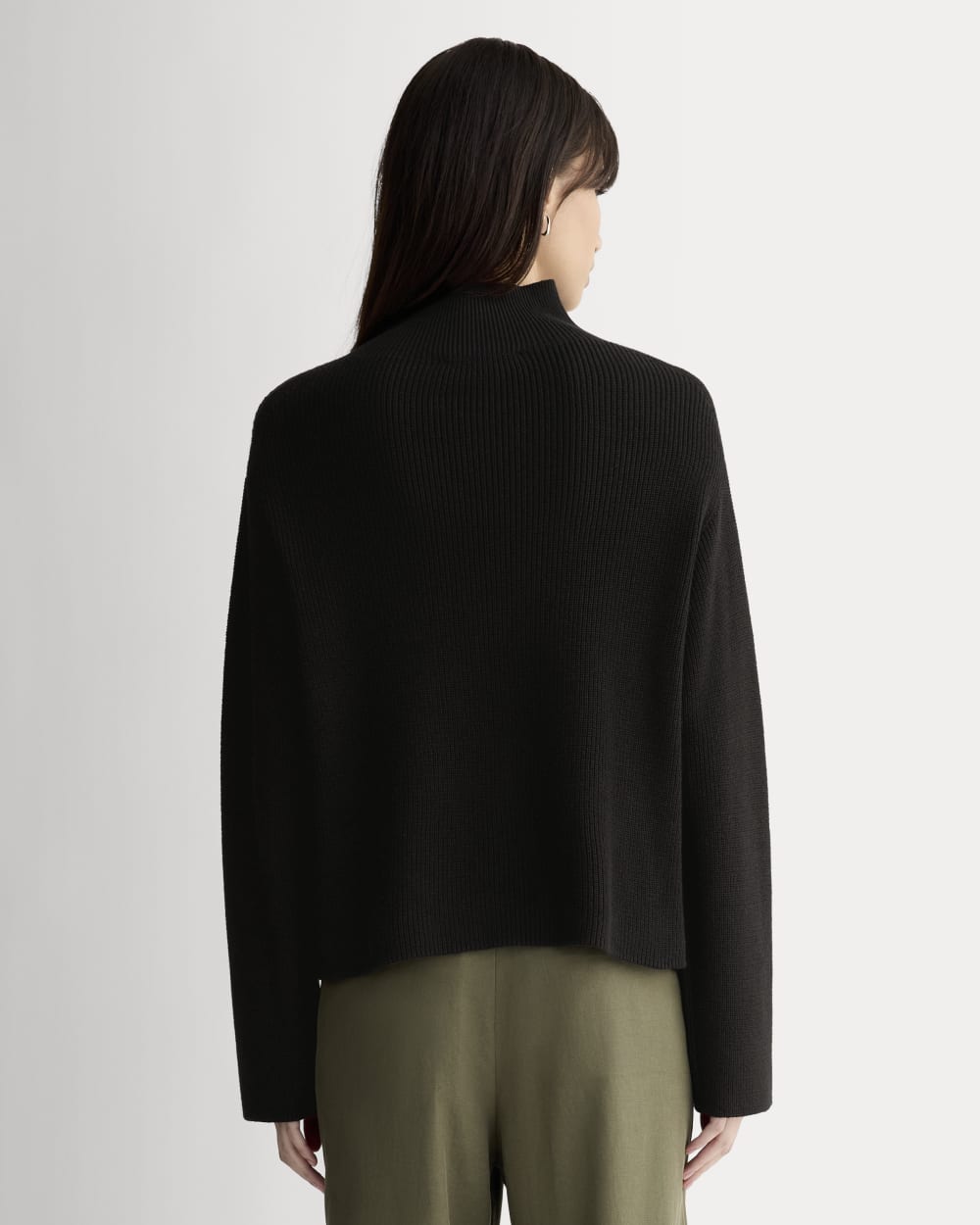The Slouchy Funnel Neck in Everyday Cotton | Black