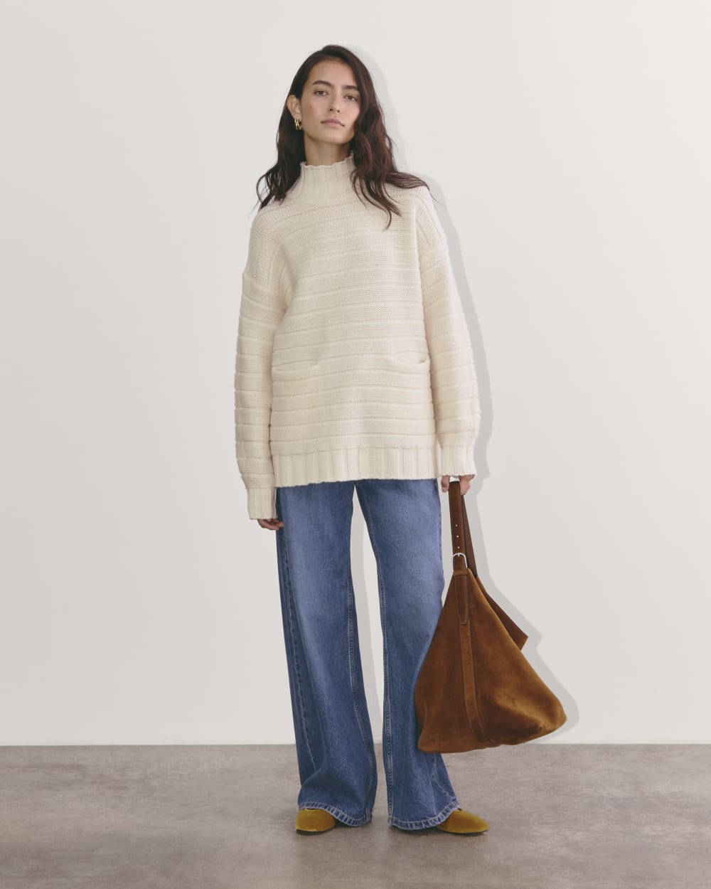 The Oversized Turtleneck in Luxe Merino | Bone