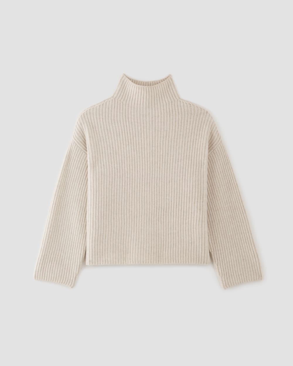 The Felted Merino Funnel-Neck Pullover | Heathered Oat