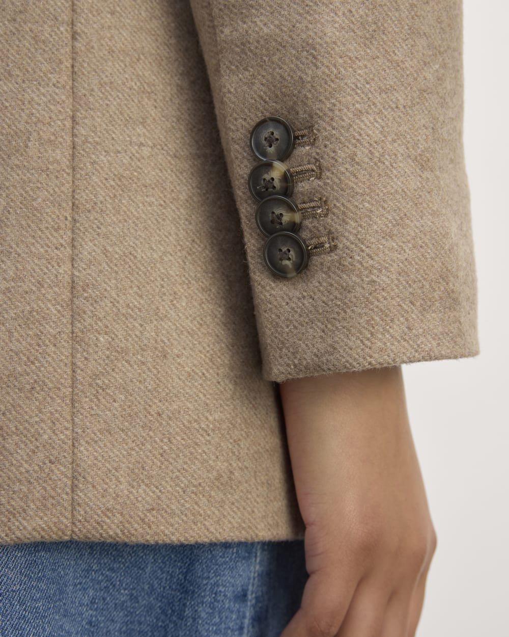 The Oversized Blazer in Wool | Beige Twill