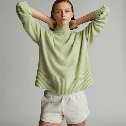 The Cashmere Oversized Turtleneck | Seafoam Green