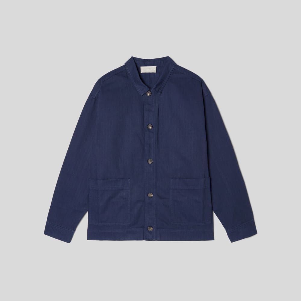 The Organic Cotton Herringbone Utility Jacket | Navy