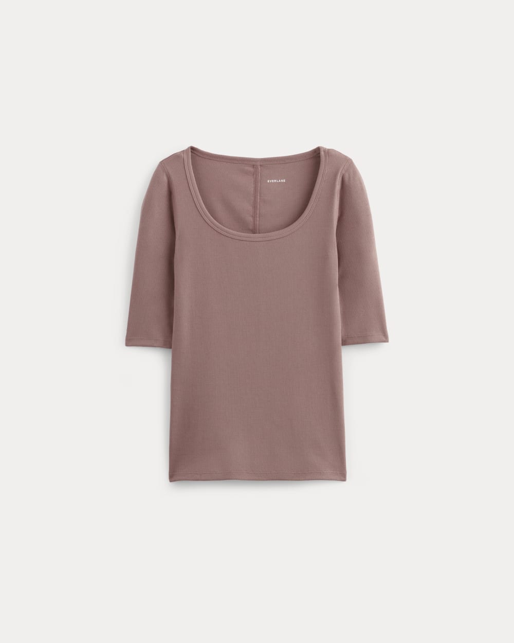 The Luxe Rib Scoop-Neck Tee | Rose Dusk