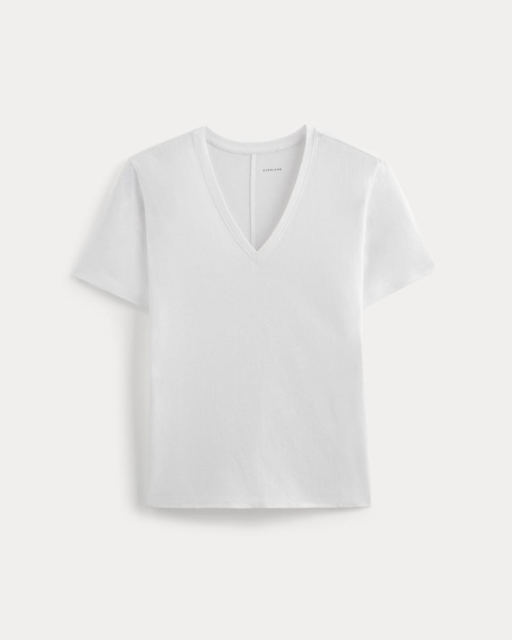 The Slouchy V-Neck Tee in Cotton Linen | White