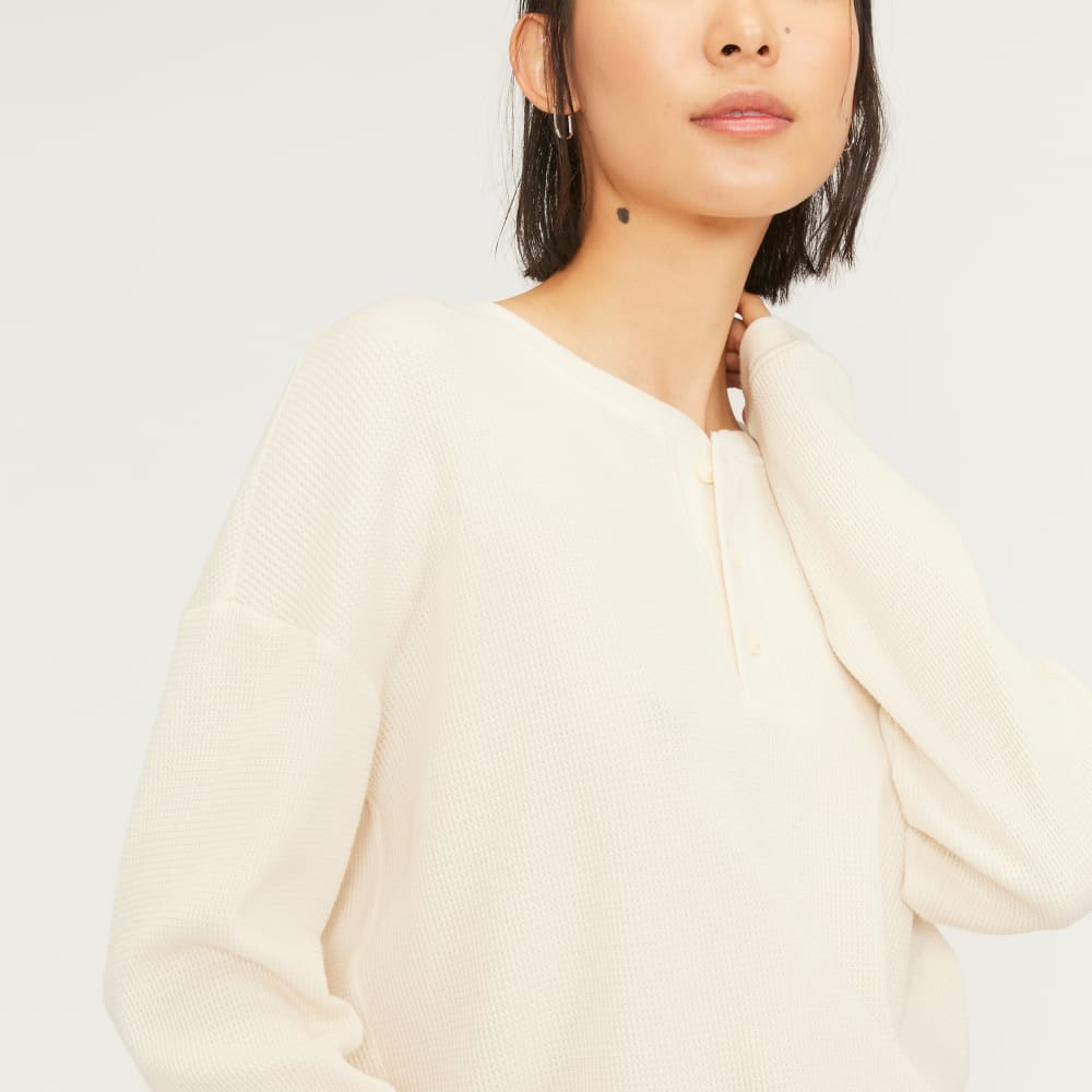 The Organic Cotton Waffle Henley | Bone