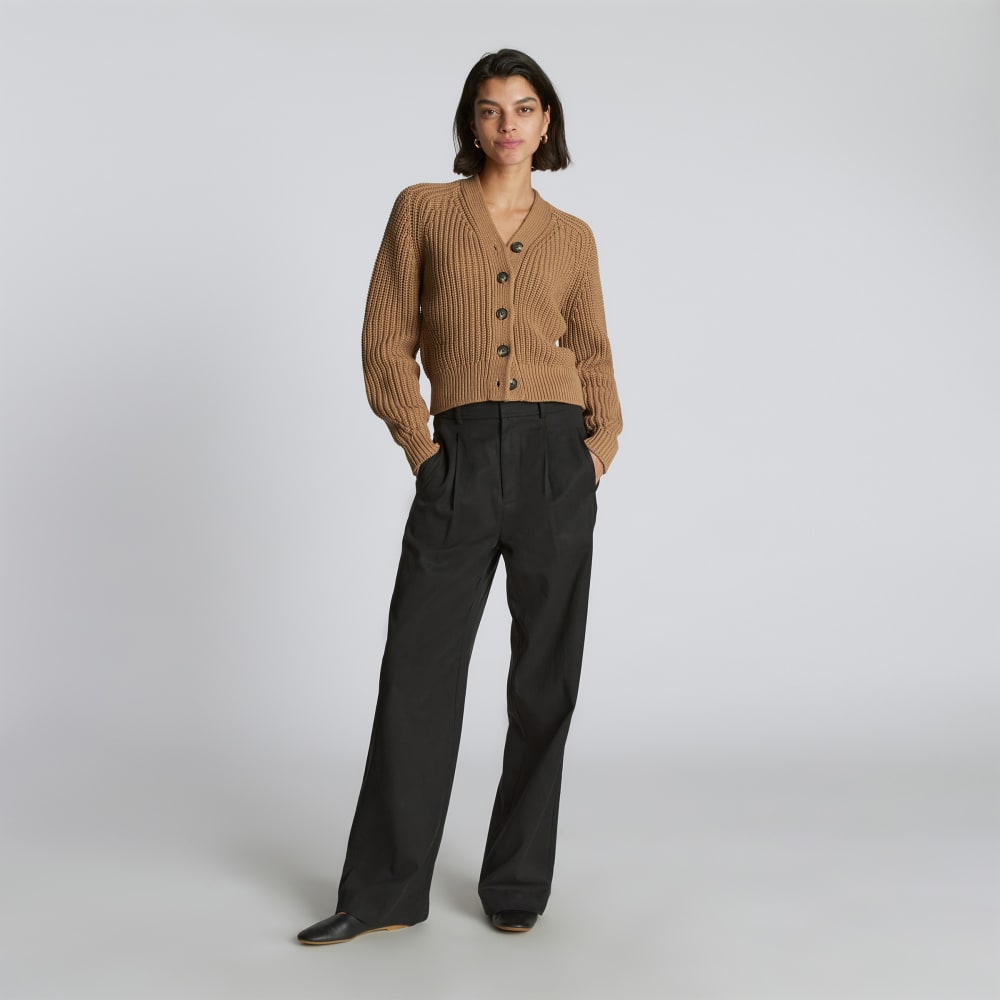 The Texture Cotton Cardigan | Cappuccino