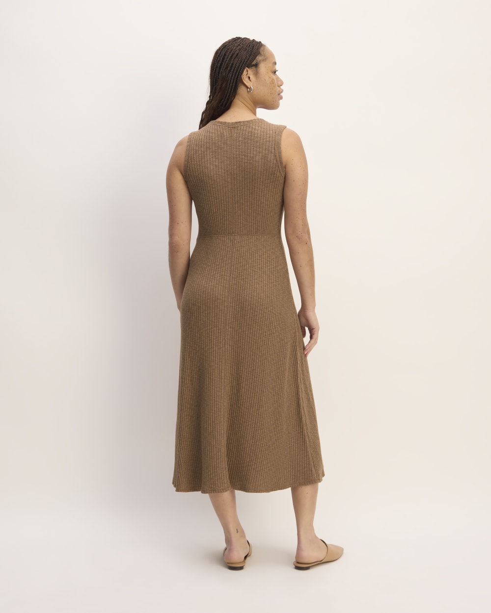 The Rib-Knit A-Line Tank Dress | Carob Brown