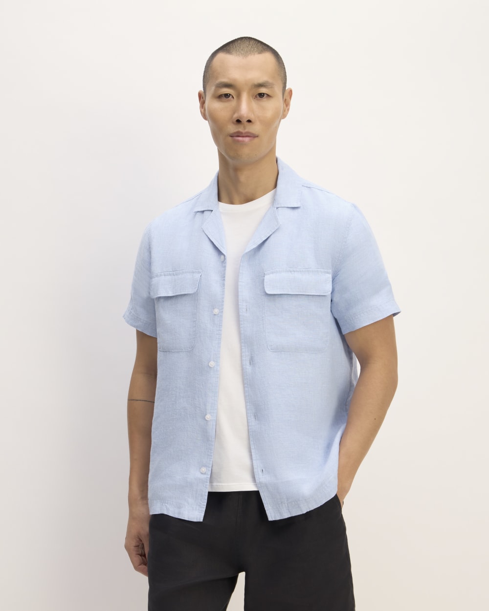 The Resort Shirt in Linen | Light Blue