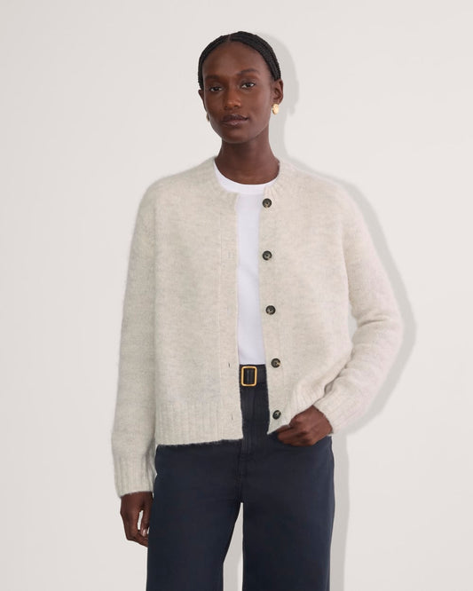 The Crew Cardigan in Alpaca | Almond